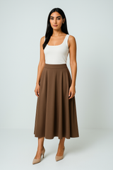 Classic Flowing Midi Skirt
