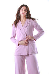 2303201-Double Breasted Casual Blazer - Montania Shop