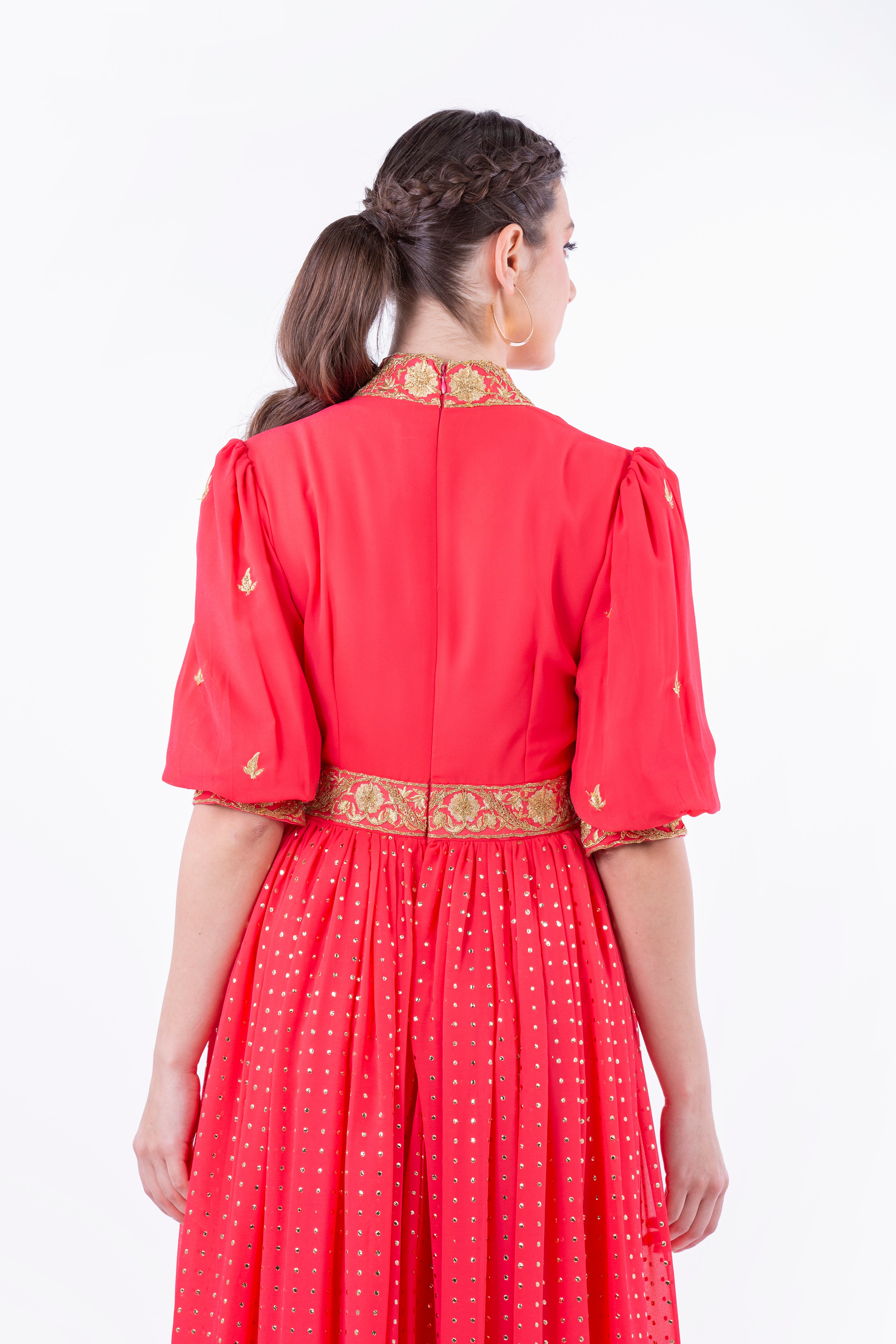 Regal Embroidered Maxi Dress with Metallic Accents - Montania Shop