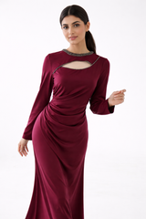 The Amara Embellished Cut-Out Evening Dress