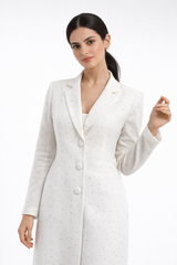 Tailored Longline Jacket with Subtle Sparkle Finish - Montania Shop