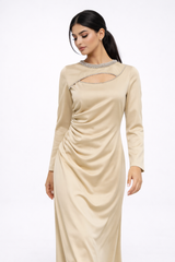 The Amara Embellished Cut-Out Evening Dress