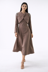 The Elara Embellished Trim Midi Dress