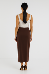 Asymmetric Draped Midi Skirt