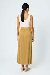 Semi-Wrap Embellished Waist-Tie Maxi Skirt