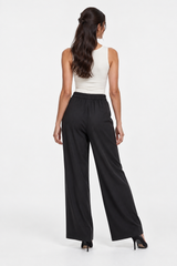 Draped Overlay Wide-Leg Pant