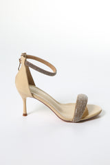 Elegant Rhinestone-Embellished Open-Toe Heels with Ankle Strap