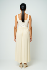 Semi-Wrap Embellished Waist-Tie Maxi Skirt