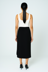 Draped Wrap-Style Midi Skirt
