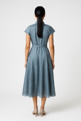 Gathered Neck Midi Dress