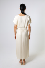 Semi-Wrap Embellished Waist-Tie Maxi Skirt