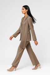 Elegant Longline Jacket with Shoulder Embellishment