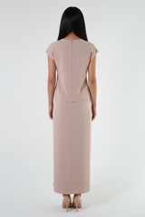 توب بأكمام كاب مع طبقة أمامية غير متماثلة