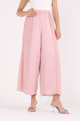 Pleated Wide-Leg Pants with Crystal Side Trim - Montania Shop