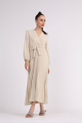 2406184-فستان ماكسي بتفاصيل رقائق ذهبية