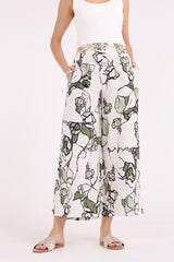 بنطلون متعدد الألوان بطبعات زهور كبيرة