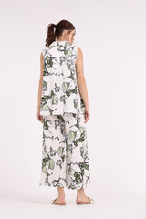 بنطلون متعدد الألوان بطبعات زهور كبيرة