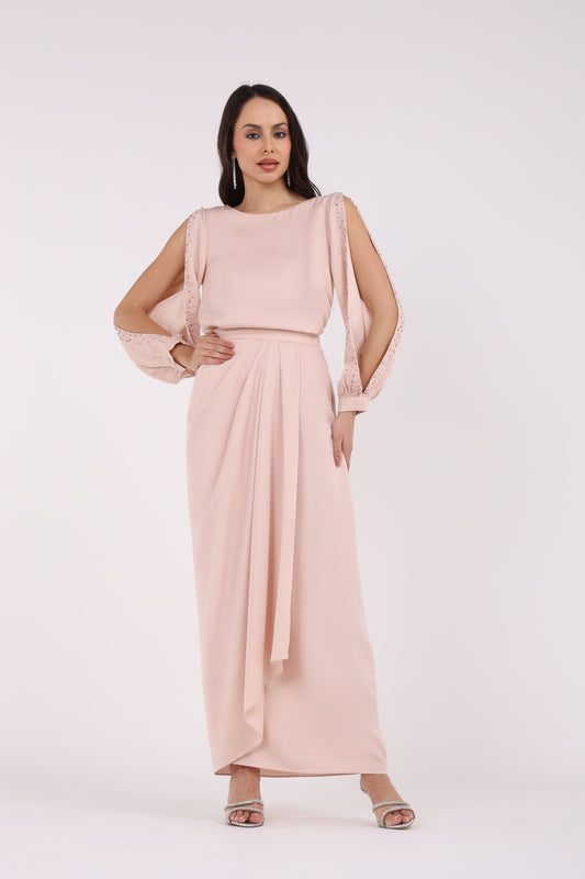 تنورة ماكسي سادة ذات خصر مطوي