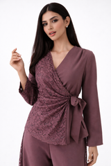 The Seraphine Lace-Wrap Blouse