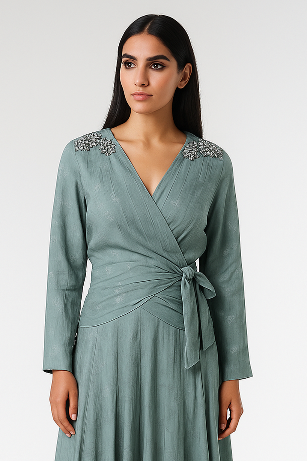 Embellished Wrap Top - Montania Shop