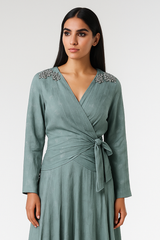 Embellished Wrap Top - Montania Shop