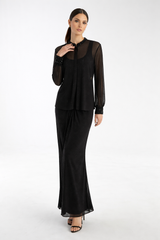Elegant Embellished Sheer Shirt