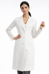 Tailored Longline Jacket with Subtle Sparkle Finish - Montania Shop