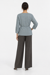 All-Over Embellished Belted Shirt