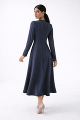 Twist-Detail Flared Maxi Dress