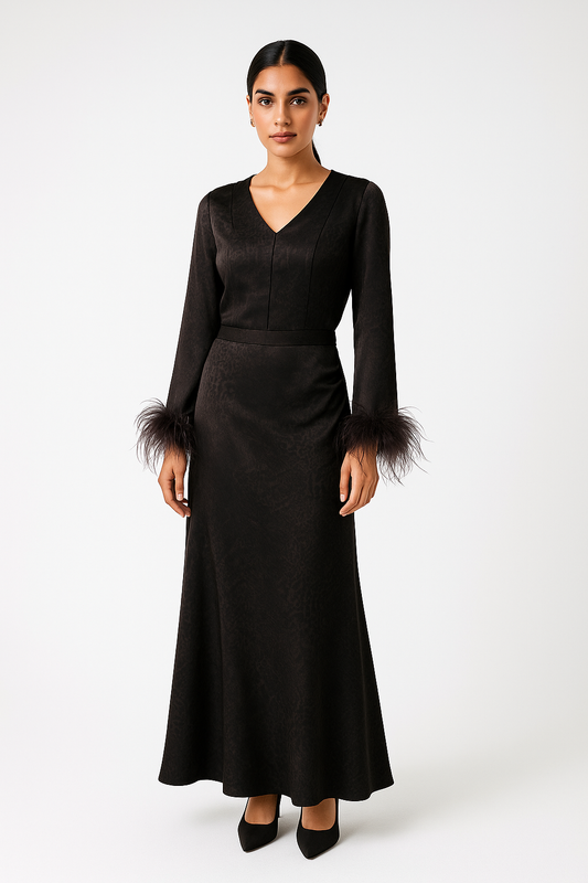 Textured Maxi Skirt with Elastic Back Waist