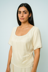 Scoop Neck Embellished Lace Top