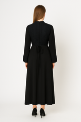 Maxi Dress with Intricate Lace Bodice, Cuff & Hem Detailing