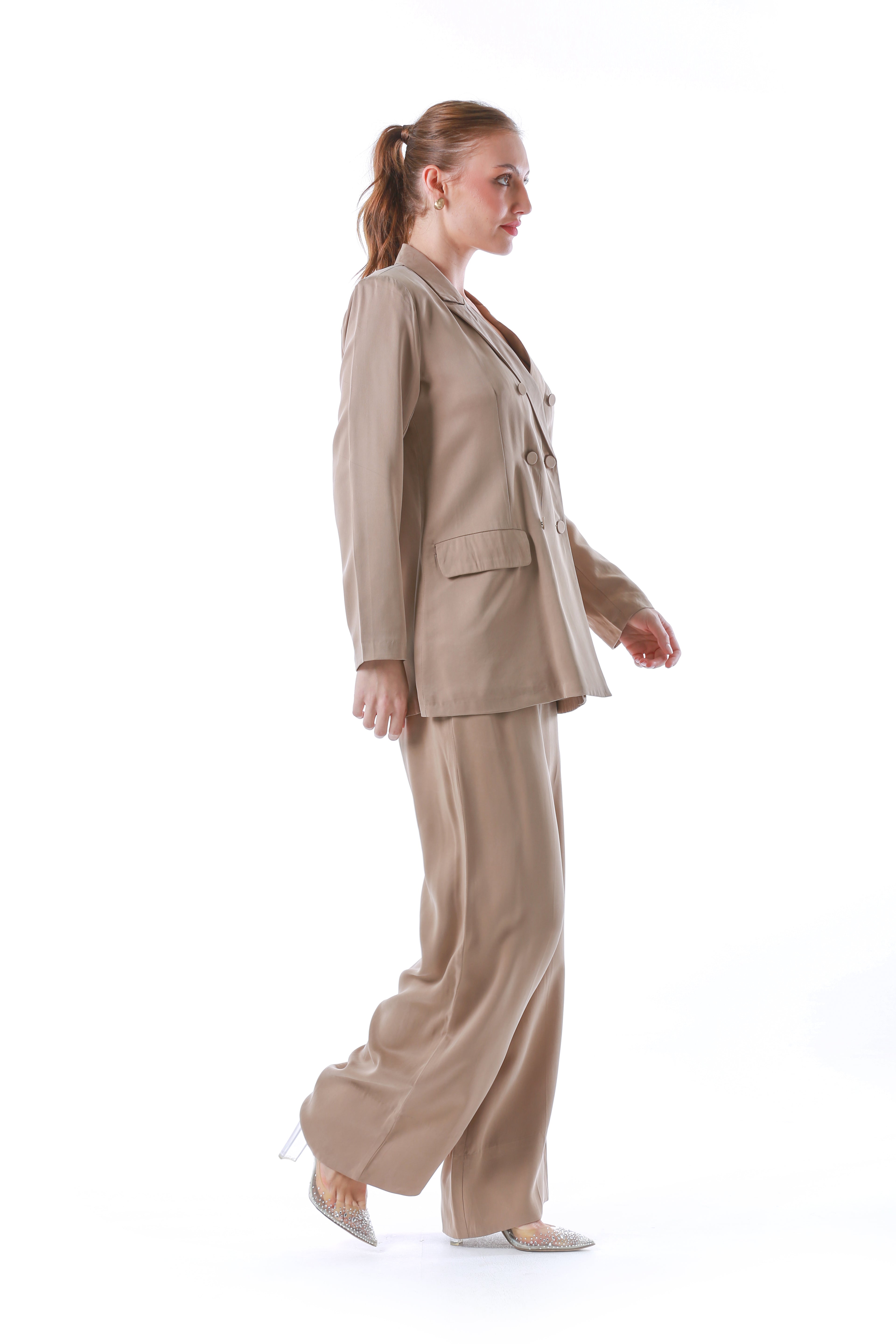 2303201-Double Breasted Casual Blazer - Montania Shop