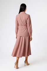 Wrap-Style Blouse with Buckle Detail