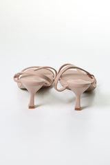 Minimalist Nude Strap Sandals – Square Toe Mid Heels