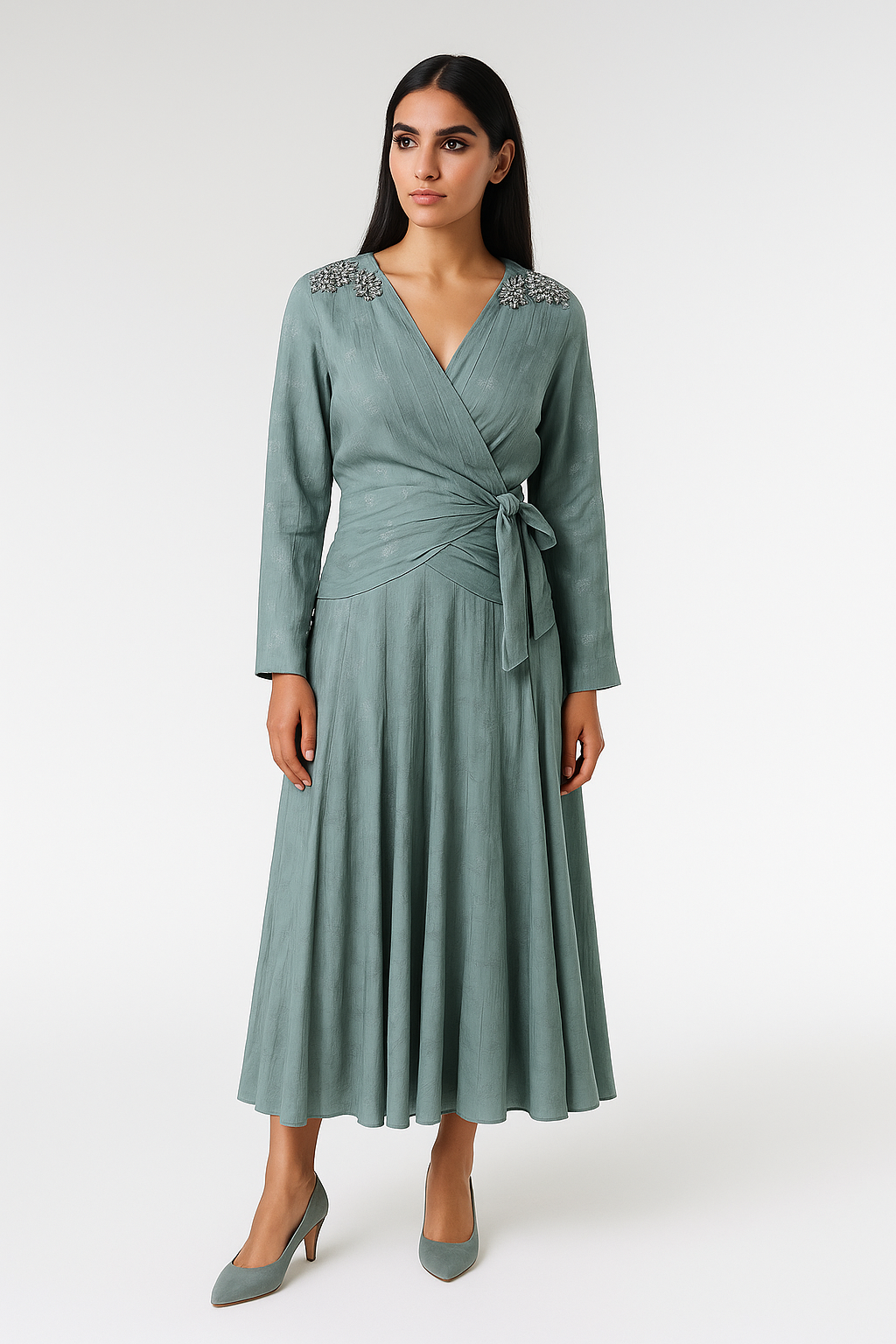 Embellished Wrap Top - Montania Shop