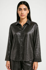Metallic Finish Relaxed Shirt