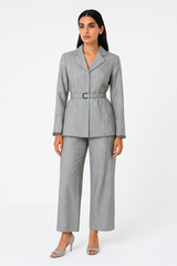 Wide-Leg Textured Pants