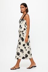 Floral Print A-Line Midi Skirt