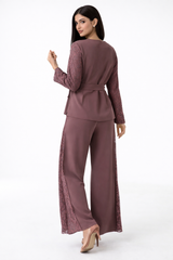 The Elara Lace-Panel Wide-Leg Pants