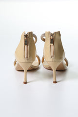 Elegant Rhinestone-Embellished Open-Toe Heels with Ankle Strap