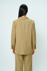 Pinstripe Single-Breasted Blazer