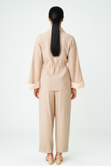 Wrap Detail Wide-Leg Pants