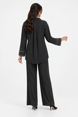 Embellished Cuff High-Low Shirt