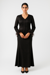 Feather-Cuff Tailored Blouse - Montania Shop