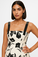 Floral Print Top with Embellished Straps