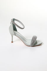 Elegant Rhinestone-Embellished Open-Toe Heels with Ankle Strap