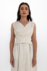 Sleeveless Brocade Midi Dress