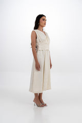 Sleeveless Brocade Midi Dress