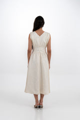 Sleeveless Brocade Midi Dress